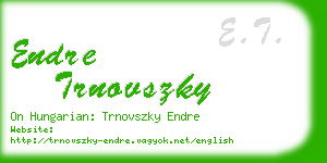 endre trnovszky business card